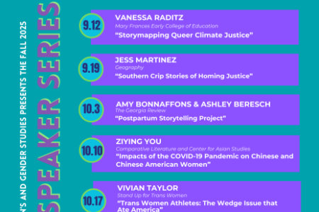A list of speakers and topics for the WGS Friday Speaker Series in fall 2025